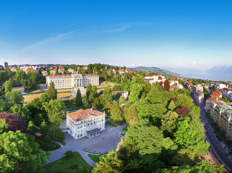 Vue panoramique sur le Parc Mon-Repos, prises de vues drône juin 2017