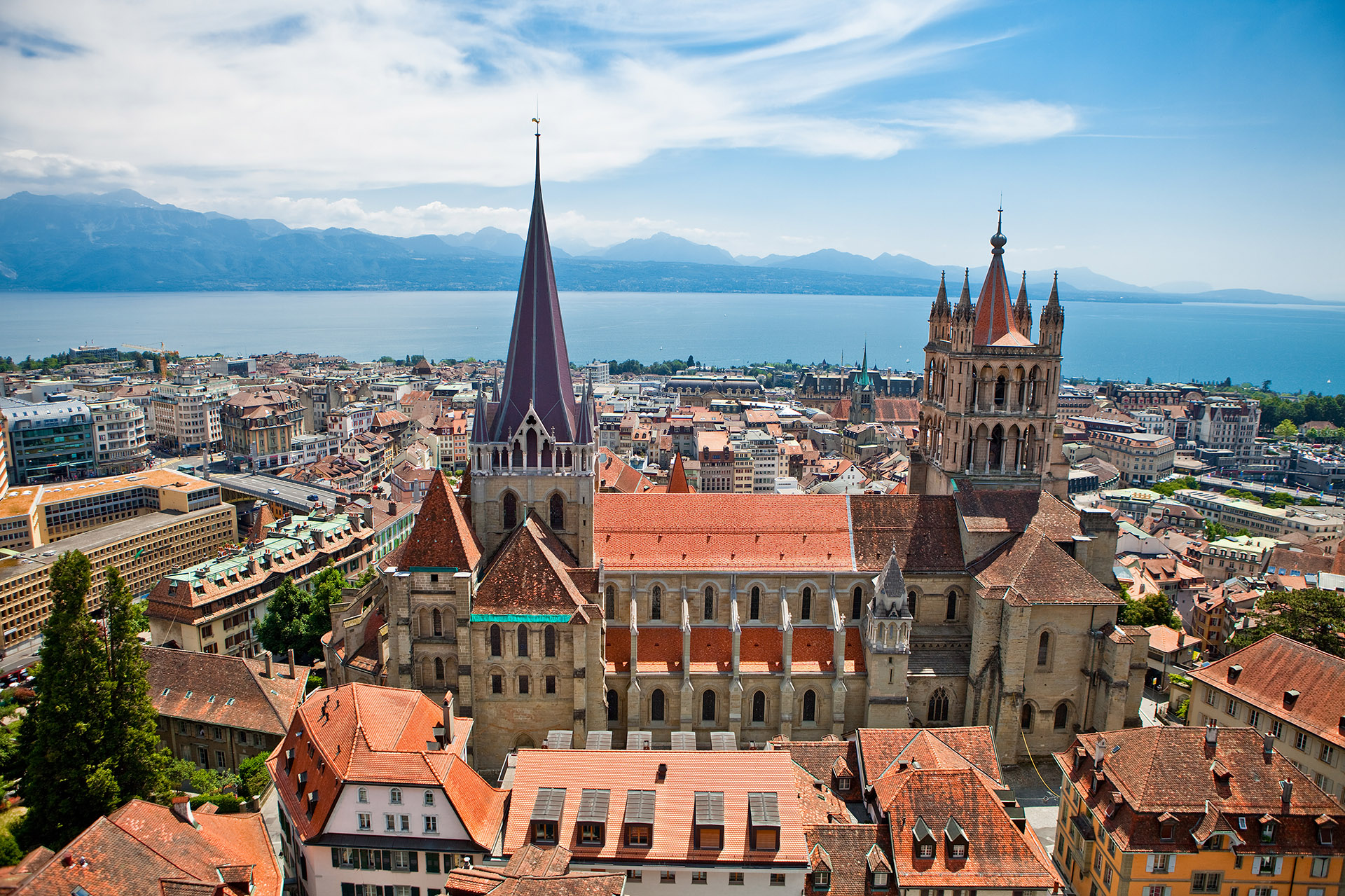 Vue générale sur la Cathédrale de Lausanne