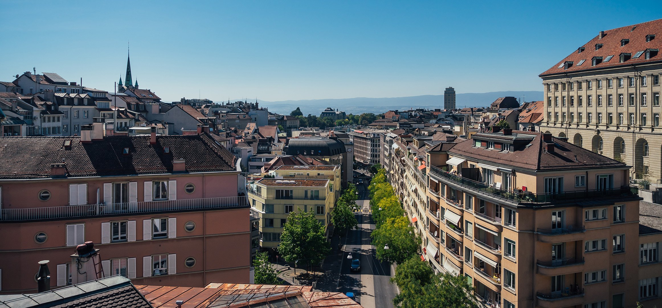 Vue sur Lausanne depuis le pont Bessières