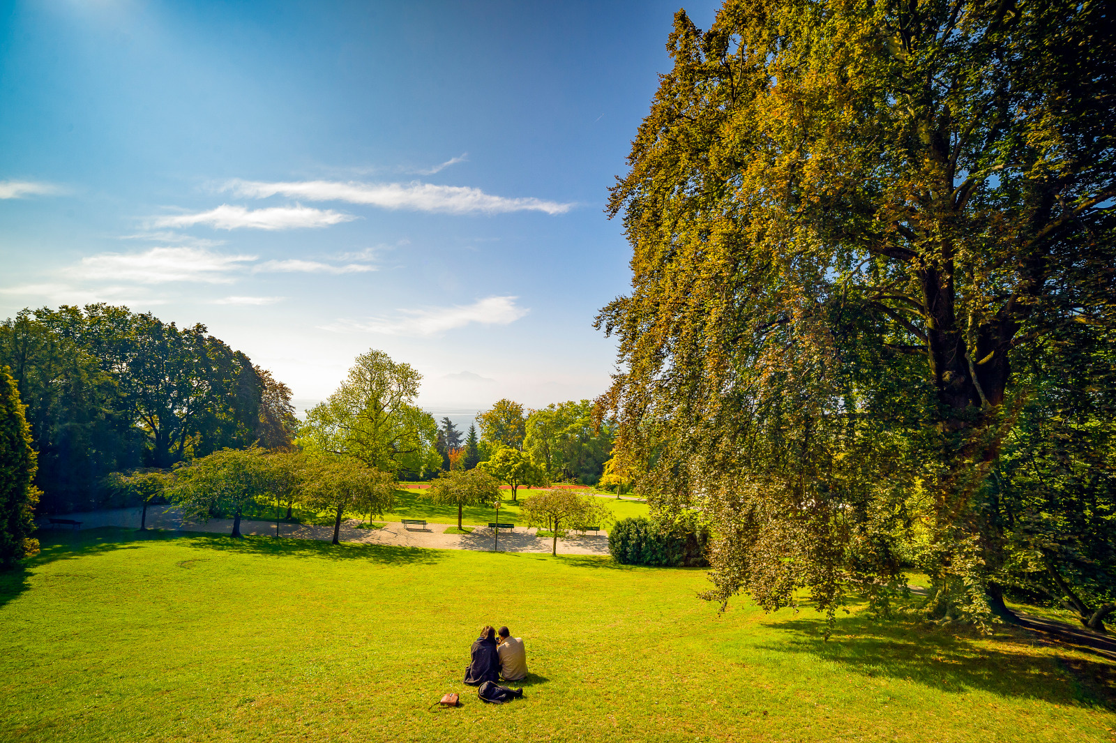 Detente en amoureux dans les jardins du Musee de l'Elysee