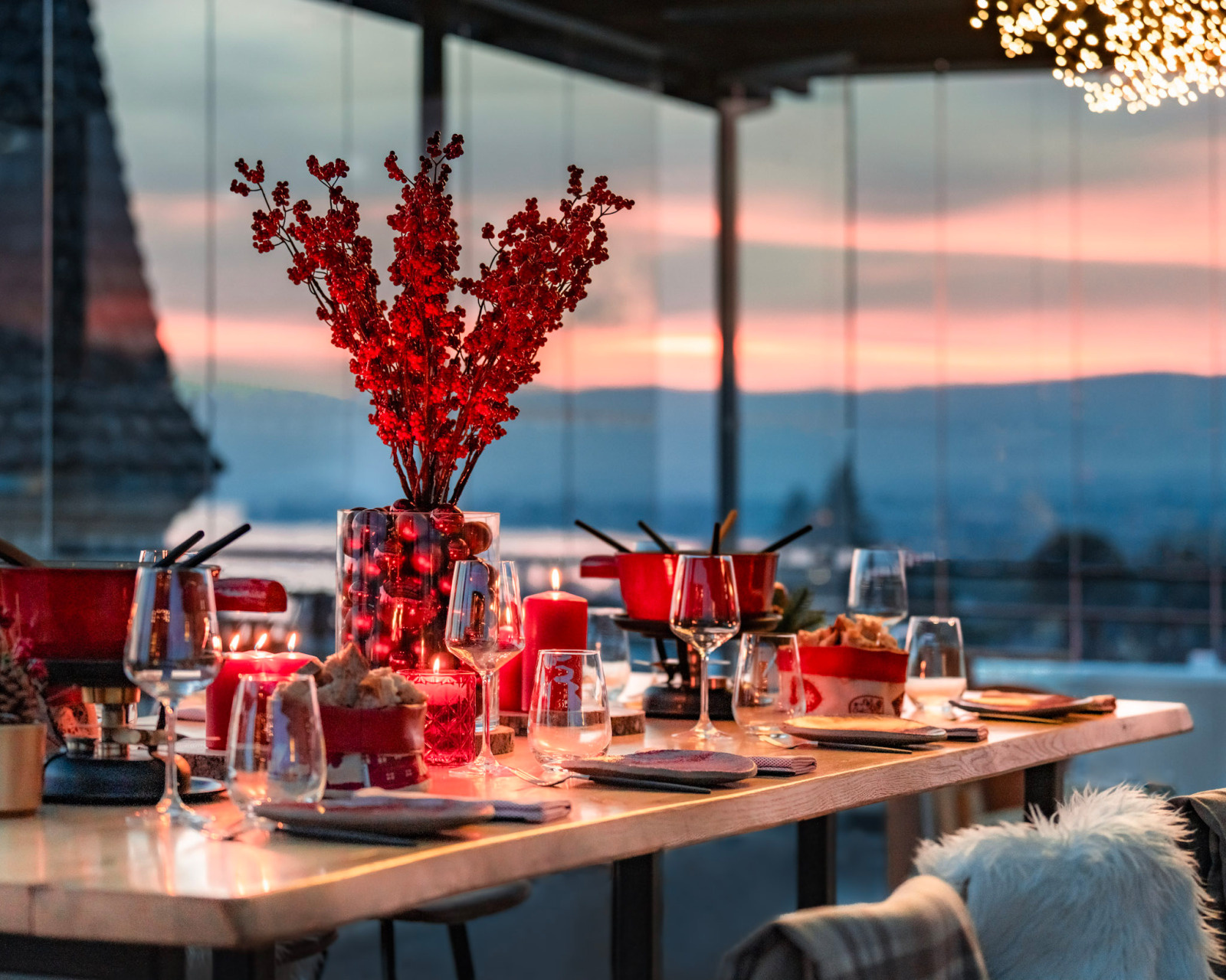 Royal Savoy Sky lounge fondue